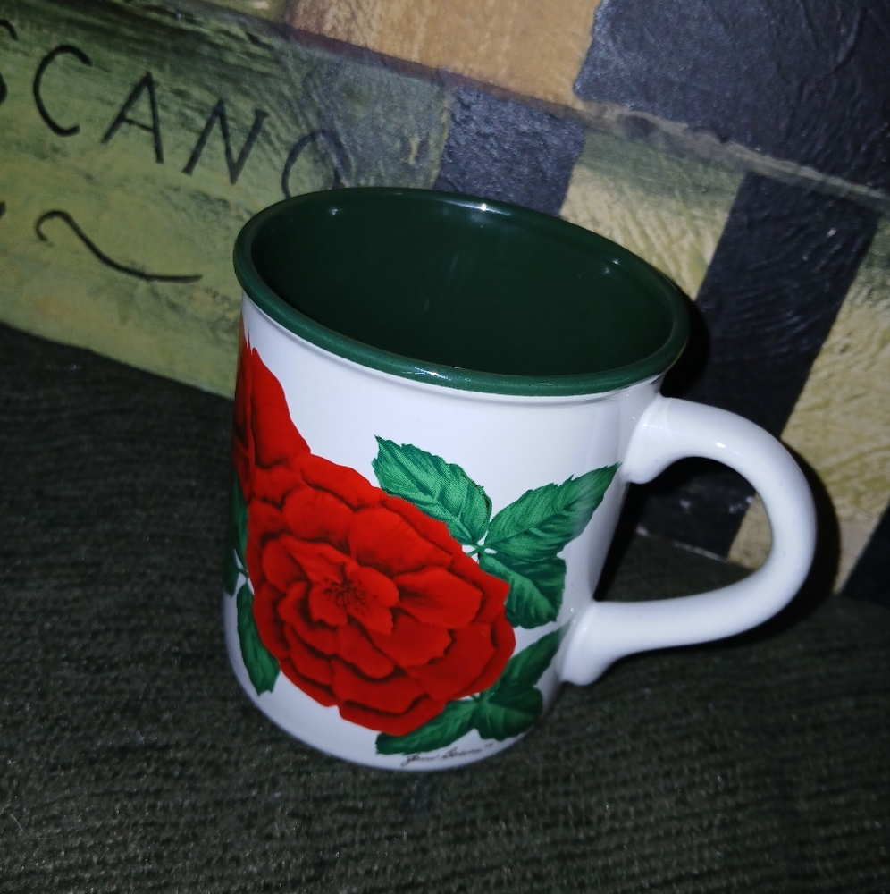 Jane Bowen Red Rose Floral Mug Floral Flowers Inc Balloons Collectible
